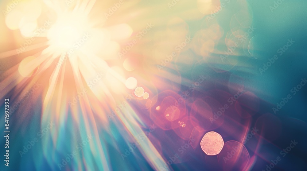 Poster A surreal gradient background with a distorted lens flare overlay, creating a dreamlike and otherworldly atmosphere