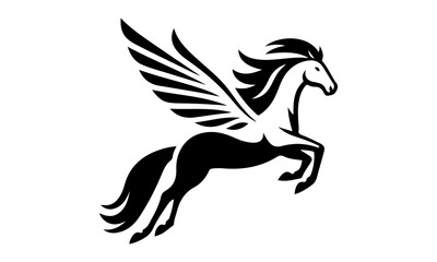 Horse heads vector silhouette illustration, decorative and minimalist logo template