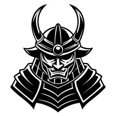 samurai kabuto helmet logo illustration