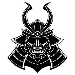 samurai kabuto helmet logo illustration