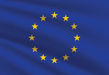 European Union Flag. Waving European Union Flag.

