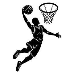 basketball player silhouette vector illustration
