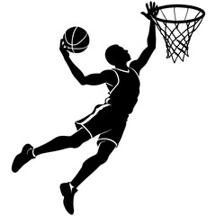 basketball player silhouette vector illustration