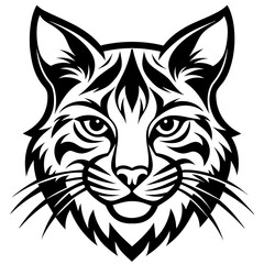 bobcat face logo silhouette vector illustration