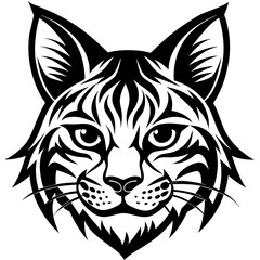 bobcat face logo silhouette vector illustration