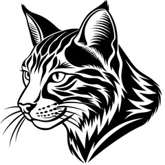 bobcat face logo silhouette vector illustration