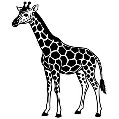 Fototapeta premium giraffe icon vector silhouette illustration