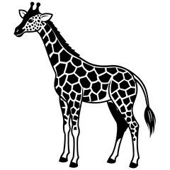 giraffe icon vector silhouette illustration