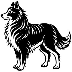 Lassie dog silhouette vector illustration