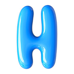 Blue 3D Font Letter H uppercase