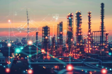 Fototapeta premium AI and machine learning in a hightech cap and trade system predicting emission trends and adjusting caps accordingly