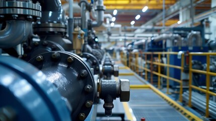 Fototapeta premium AIdriven predictive maintenance systems in a hightech industry reducing downtime and enhancing productivity