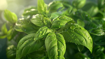 high quality transparent psd  a green plant with water droplets