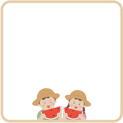 여름 수박그림 테두리