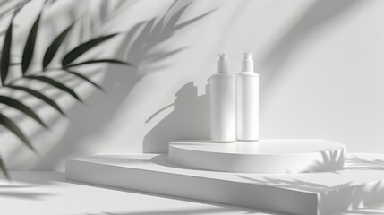 Cosmetic bottles mock up illustration generated by ai