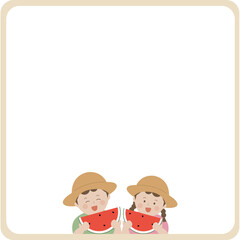 여름 수박그림 테두리