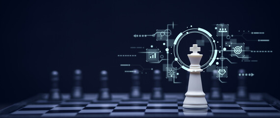 Chess board for business strategy and leadership assignment concept of team player or business team...