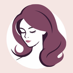 A cartoon girl with a shy face logo vector illustration