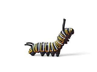Miniatur of Black caterpillar on a white background