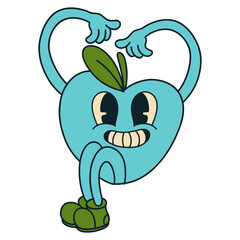 Hippie Psychedelic Character with Vintage Cartoon Style. Isolated Vector Illustration.