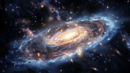 Obraz premium Cosmos galaxy background generated by ai
