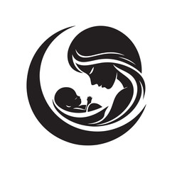 Mom and Baby logo design, Mom and baby  logo template.vector illustration