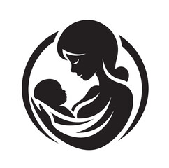 Mom and Baby logo design, Mom and baby  logo template.vector illustration