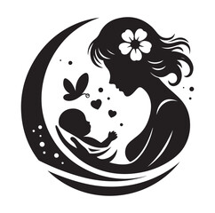 Mom and Baby logo design, Mom and baby  logo template.vector illustration