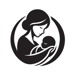 Mom and Baby logo design, Mom and baby  logo template.vector illustration