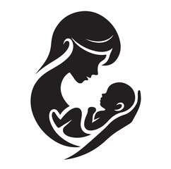 Mom and Baby logo design, Mom and baby  logo template.vector illustration