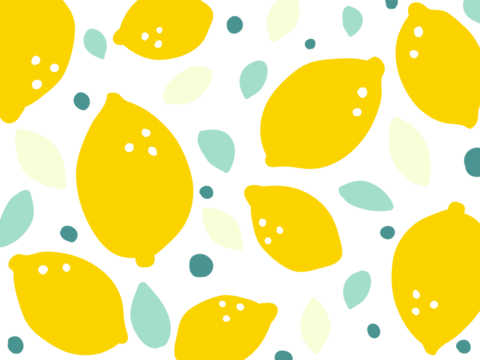 夏の背景18　レモンいっぱい柄