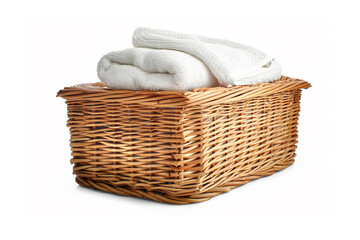 basket with towels