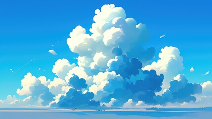 Fototapeta premium Creating a cartoon rendering of a white cloud