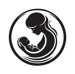 Mom and Baby logo design, Mom and baby  logo template.vector illustration