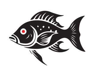 Vector Outline Cute Fish Icon. Isolated Pictogram on White Background Stock Vector - Illustration