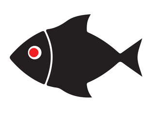 Vector Outline Cute Fish Icon. Isolated Pictogram on White Background Stock Vector - Illustration