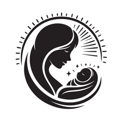 Mom and Baby logo design, Mom and baby  logo template.vector illustration