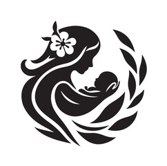 Mom and Baby logo design, Mom and baby  logo template.vector illustration