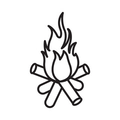 Bonfire Icon Ideal for Camping and Outdoor Activities Designs