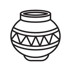 Earthen Pot Icon Perfect for Traditional and Cultural Culinary Illustrations