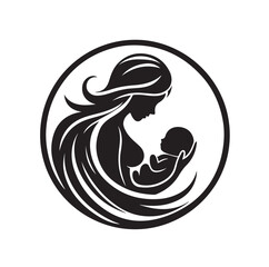 Mom and Baby logo design, Mom and baby  logo template.vector illustration