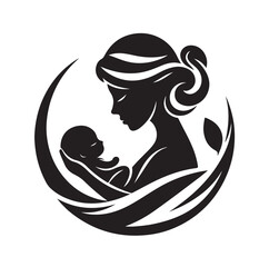Mom and Baby logo design, Mom and baby  logo template.vector illustration