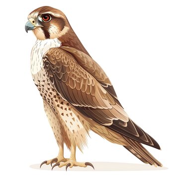 recommend clip art: A falcon clipart, bird element, vector illustration, brown, isolated on white background