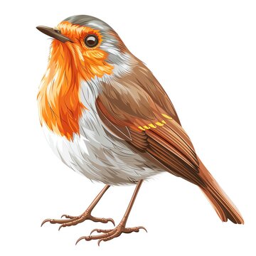 orange breasted robin bird portrait clip art preview
