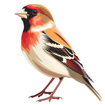 recommend clip art: A finch clipart, bird element, vector illustration, red and brown, isolated on white background