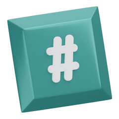 Obraz premium 3D Hashtag Keyboard Key