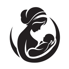 Mom and Baby logo design, Mom and baby  logo template.vector illustration