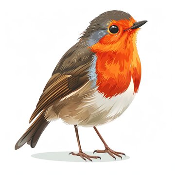 robin bird orange breast white background clip art preview