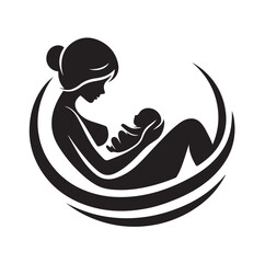 Mom and Baby logo design, Mom and baby  logo template.vector illustration