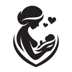 Mom and Baby logo design, Mom and baby  logo template.vector illustration